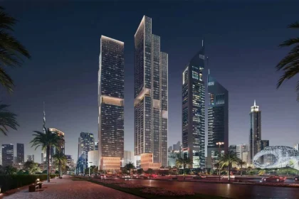 Jumeirah Residences Emirates Towers projektas, kurį sukūrė Scda Architects Dubajuje